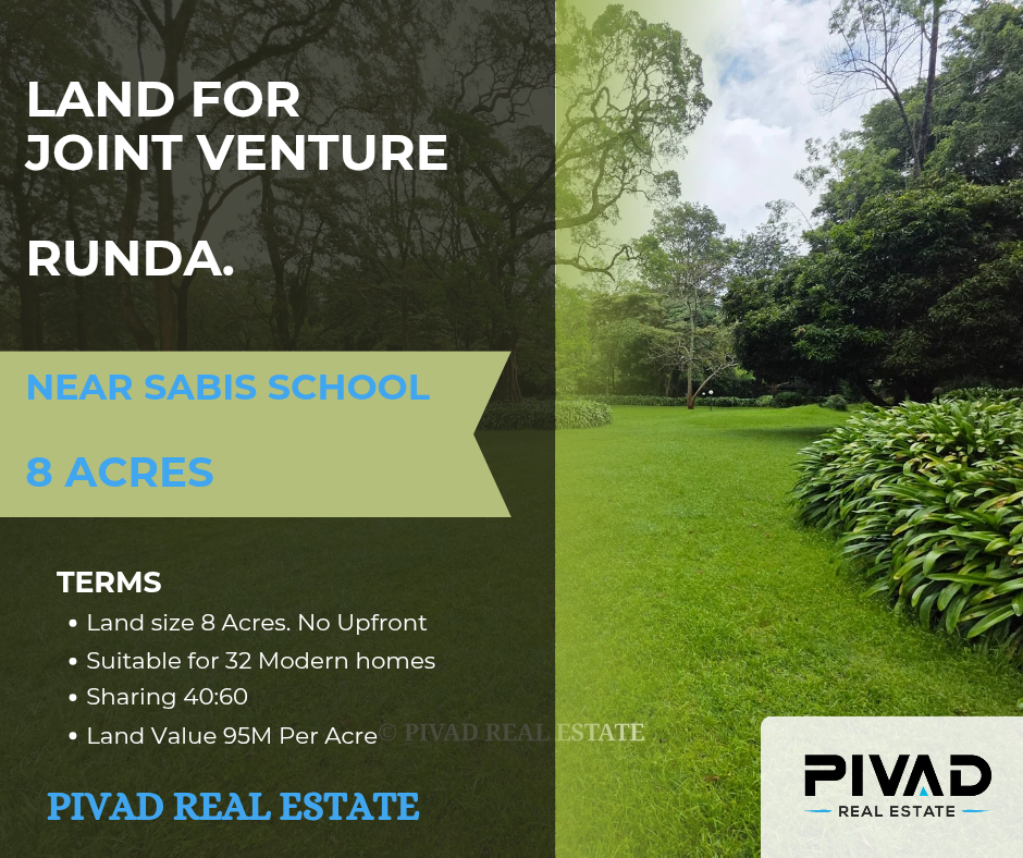 8 Acres Land for Joint Venture in Runda, Near Sabis School
